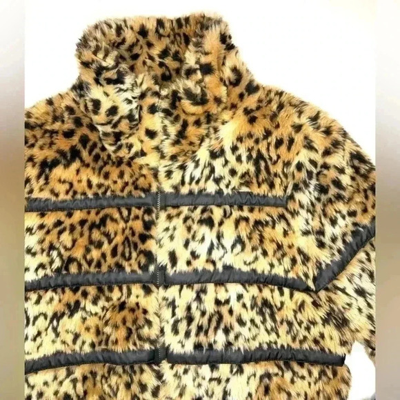 2B BEBE womens Faux Fur Animal Print Jacket& Coat Size - Medium - Picture 7 of 9